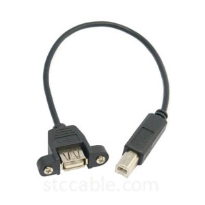 USB 2.0 A Female socket Panel Mount Type to Standard B Male Printer Scanner Hard Disk Cable
