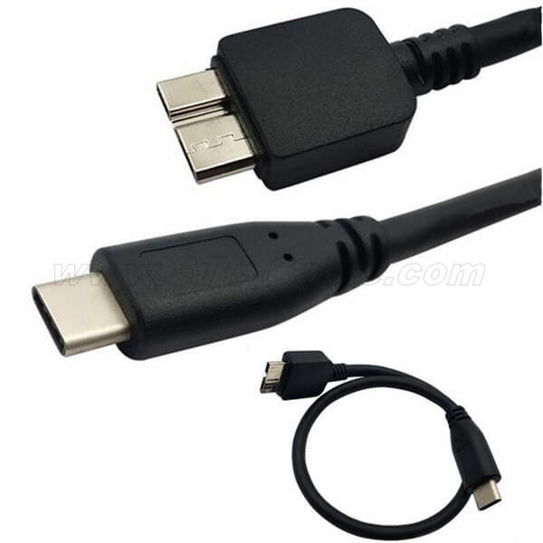 3.1 Type-C Male to Micro B 3.0 Cable Adapter 10Gbps High Speed Hard Drive Cord Wire Line