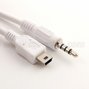 3.5mm Stereo Male To Mini USB 5 Pin Male Plug Audio Adapter Cable