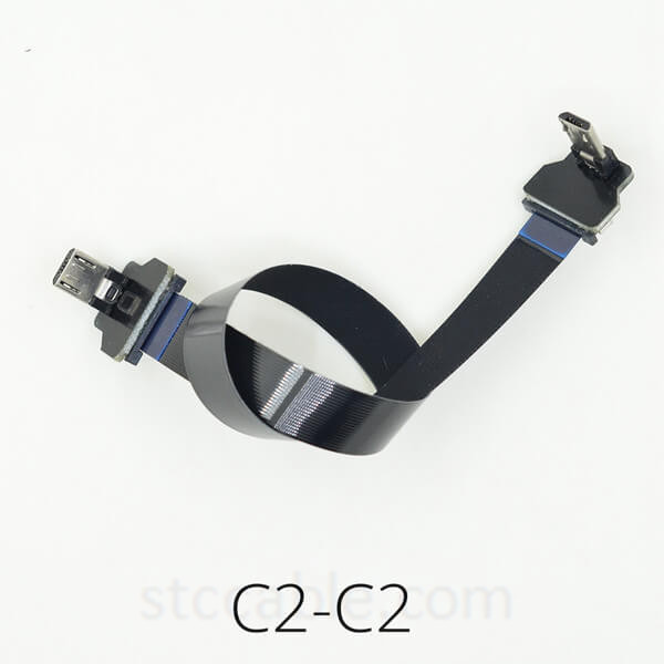 3A FPV monitor Micro USB Up & Down Angle Super Soft Ultra Thin Flat FPC charging AV output flexible Cable adapter 30cm