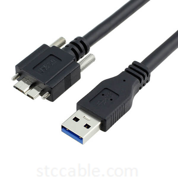 5Gbps Micro B USB 3.0 Micro B Cable Wire With Panel Mount Screw Lock