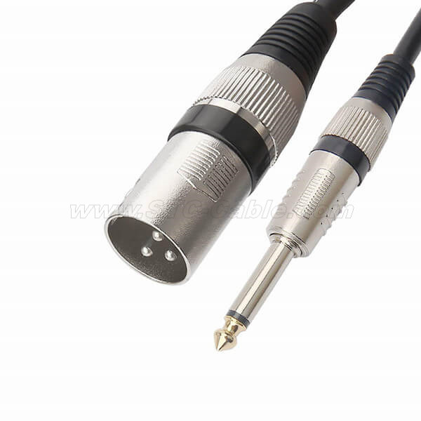 6.35mm Mono Plug to Male XLR Unbalanced Microphone Cable Interconnect Cable