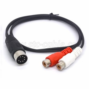 7 Pin DIN Male to 2 RCA female Audio Cable