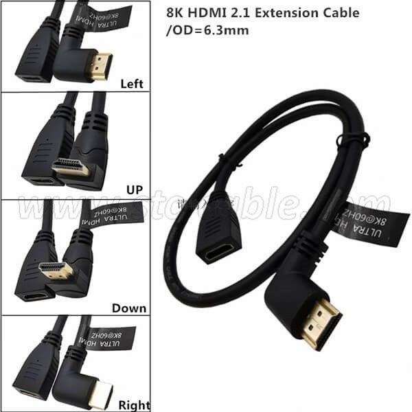 8k 2.1 hdmi 90 degree extension cable