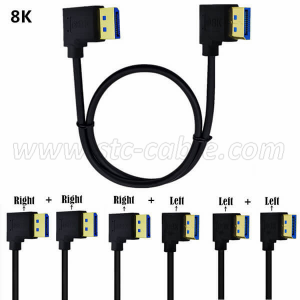 8K 90 Degree Left or Right Angle Displayport Cable