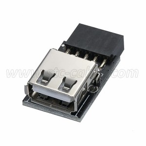 9 Pin Motherboard Female Header to USB 2.0 Female Adapter