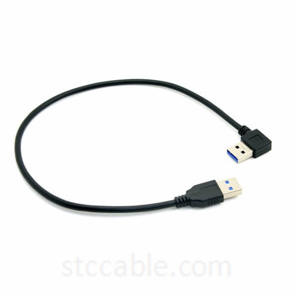 90 Degree Right Angled USB 3.0 A Type Male to Straight A Type Male Data Cable 0.4m