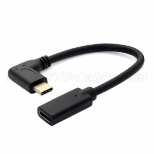 90 Degree Right Angle USB 3.1 Type C Male To Female Extension Data USB-C Cable