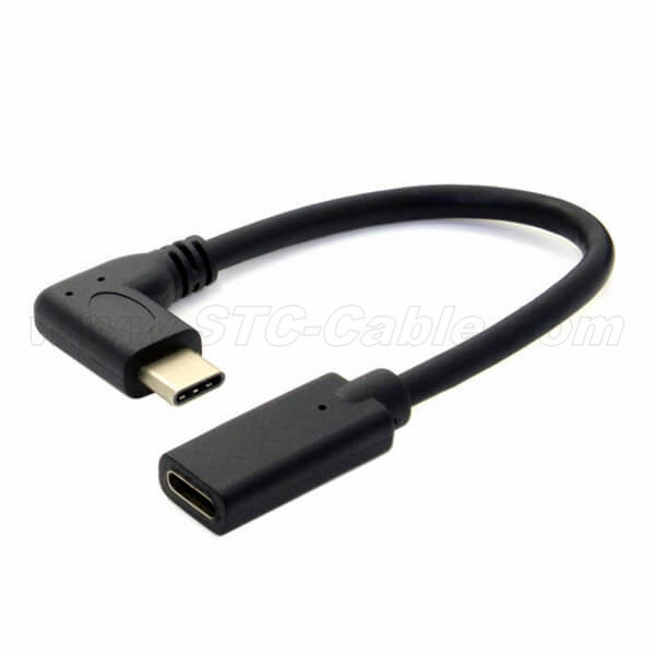 90 Degree Right Angled USB-C USB 3.1 Type C Male to Female Extension Data Cable