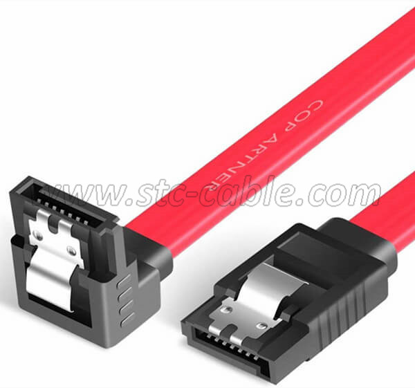 90 Degree down Angle SATA cable with Latch for DVD-ROM HDD SSD