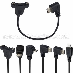 Micro USB panel mount extension Cable