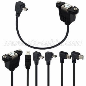 Mini USB to USB Type B Female Extension Panel Mount Cable