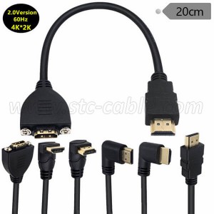 Down Up Left Right Angled High Speed Panel Mount HDMI Cable