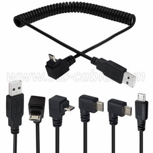 Coiled Micro USB Cable