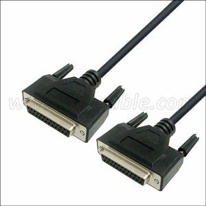D-sub 25Pin Cable DB 25 Female to Female Molded Cable