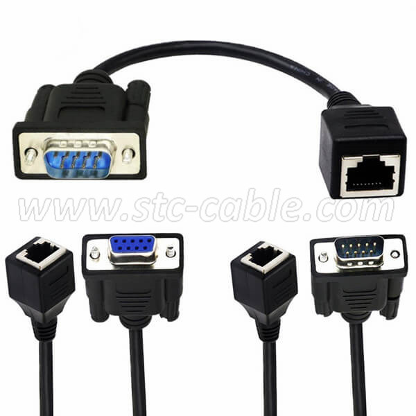 DB9 RS232 to RJ45 Extender Adapter cable