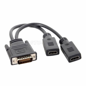 DMS-59 পিন পুরুষ থেকে ডুয়াল HDMI স্প্লিটার এক্সটেনশন কেবল ছবি 1
