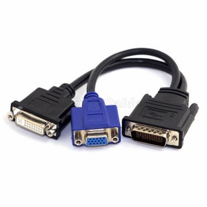 DMS 59 Pin to DVI  & VGA Splitter Extension cable