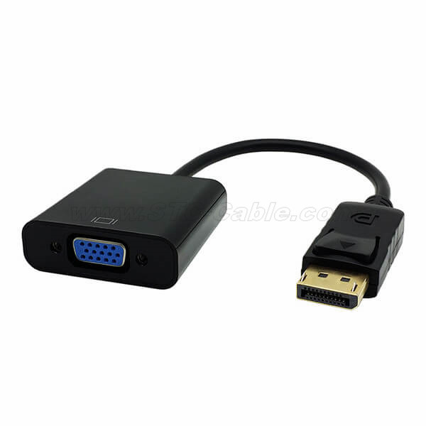 DisplayPort to VGA Converter DP Cables Adapter Male to Female 1080P for HDTV Monitor MacBook Projector PC