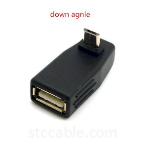 Left & Right & Up & Down Angled Micro USB male to USB 2.0 female Host OTG adapter