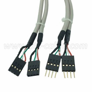 Dual Dupont 4 Pin USB Motherboard Header male to female cable