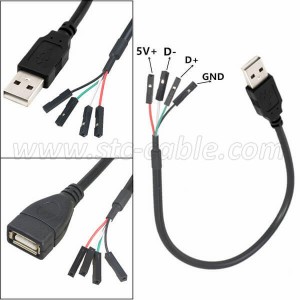 USB 2.0 Type A Male to Dupont 4 x 1 Pin Female Header Motherboard Cable
