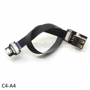 FPV Flat Slim Thin Ribbon FPC Micro USB Female to USB A Female extension cable