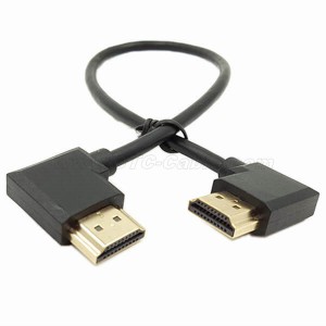 90 Angle Right HDMI Male to Left HDMI Male Adapter Cable