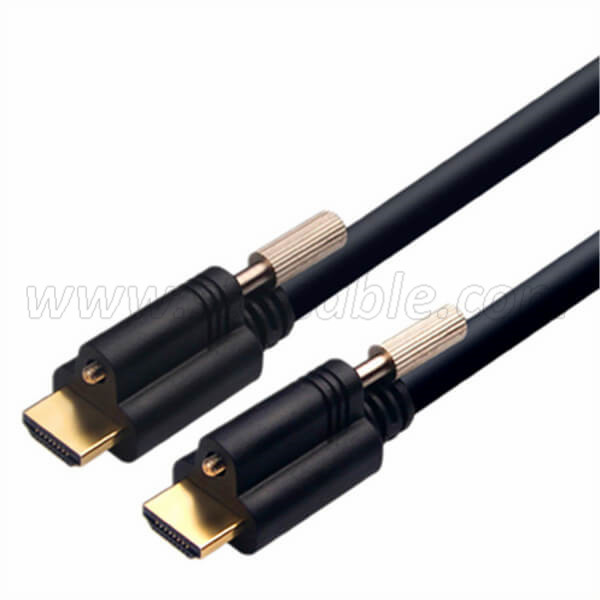 HDMI cable with single locking screw