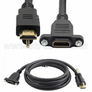 HDMI Cable with locking screw Extension panel mount cable