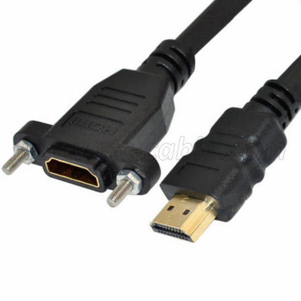High-Speed HDMI Extension cable with Screw Hole Panel Mount