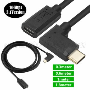 90 degree Left and Right angle USB Type C Extension Cable