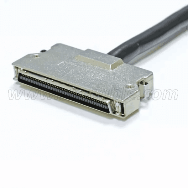 MDR 100 pin male to male HPCN scsi cable with metal shell