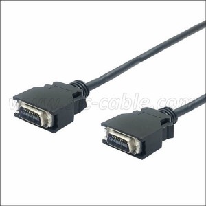 MDR 20 pin male to male HPCN scsi cable with ABS Shell and latch