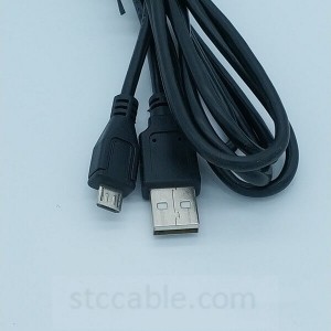 Micro 5pin data and power usb cable Black