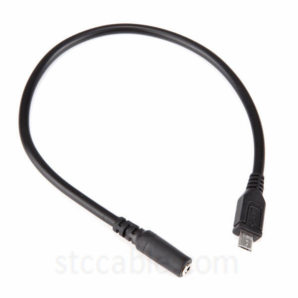 Micro B 5 Pin Male to 3 pole 3.5mm Female jack audio cable for Car AUX Hot
