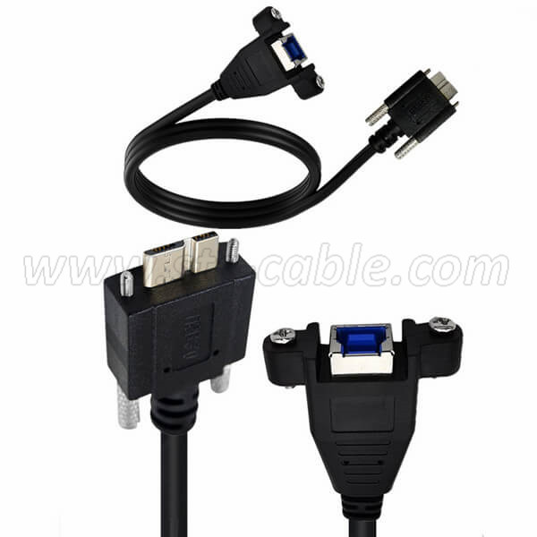 USB 3.0 Back Panel Mount B Type Female To Micro B USB 3.0 Male With Screws Extension cable