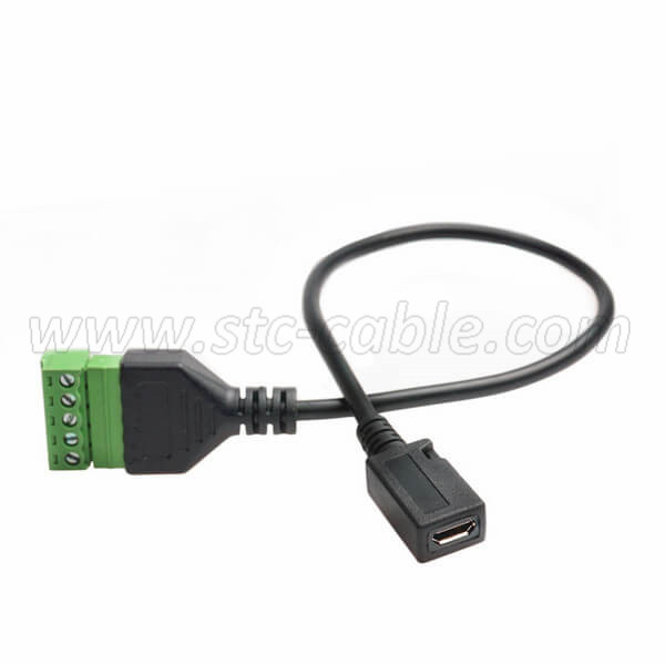Micro USB female to 5 Pins Screw Terminal Female cable