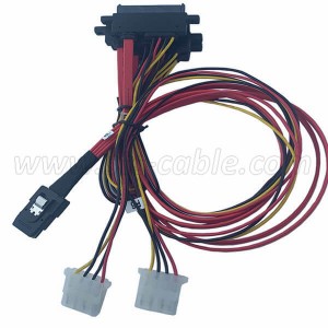 Mini SAS 36P SFF-8087 to 4 SATA22P cable With Molex Power