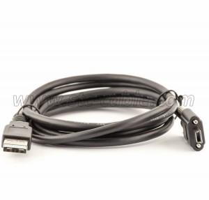 Mini usb cable with screw locking for machine camera
