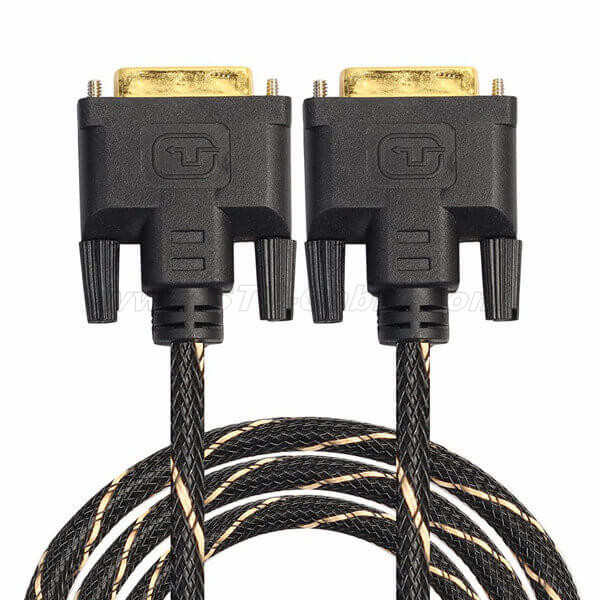 Nylon Braided DVI-D 24+1 Pins Dual Link Male to Male Gold Plated cable