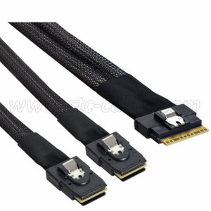 Slimline SAS Slim 4.0 SFF-8654 8i 74pin to Dual SFF-8087 Mini SAS Cable