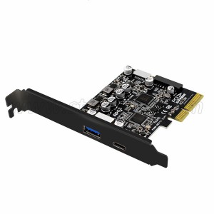 PCIE to USB 3.2 Type-C and Type-A 10Gbs with Type-E A Key and USB 3.0 20Pin Motherboard Header Expansion Card