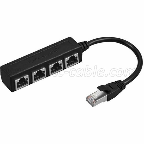 RJ45 Ethernet Splitter Cable, TSV RJ45 1 Male to 3 x Female LAN