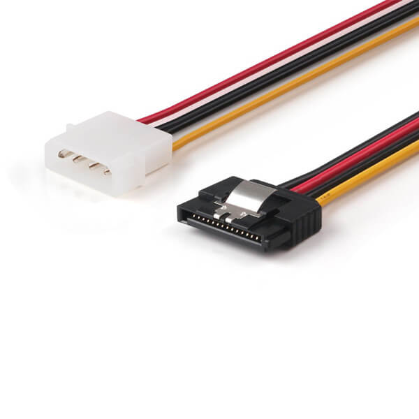 SATA 15Pin Male to Molex 4Pin power cable with latch 15CM