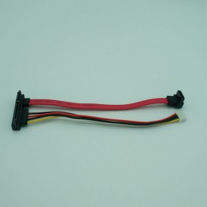 SATA 22 Pin female to sata 7 pin with lock and JST-XH 4 pin left angle cable