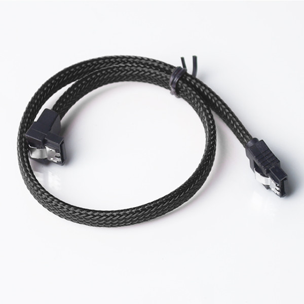 SATA 3.0 III SATA3 7pin Data Cable 6Gbs Right Angle Cables Black nylon