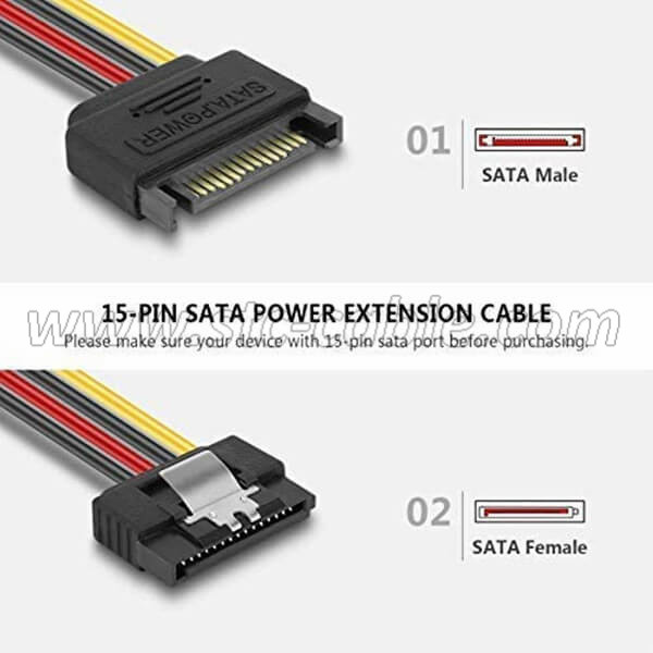 SATA Male to Female Extender Cables for hard drive disk hdd ssd pice