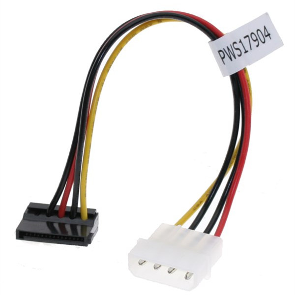 SATA Power Cable Adapter Molex to SATA 15-pin Power Right Angle