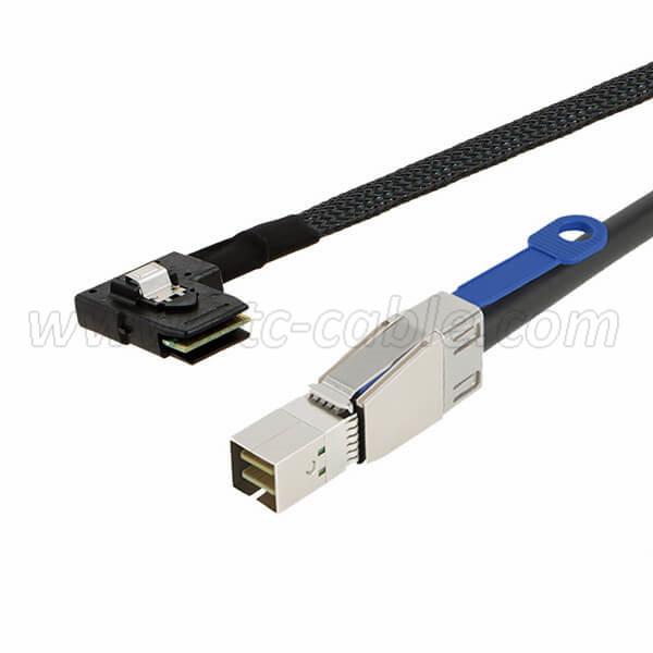 SFF-8644 To 90 degree left angle SFF-8087 Server Hard Disk Cable
